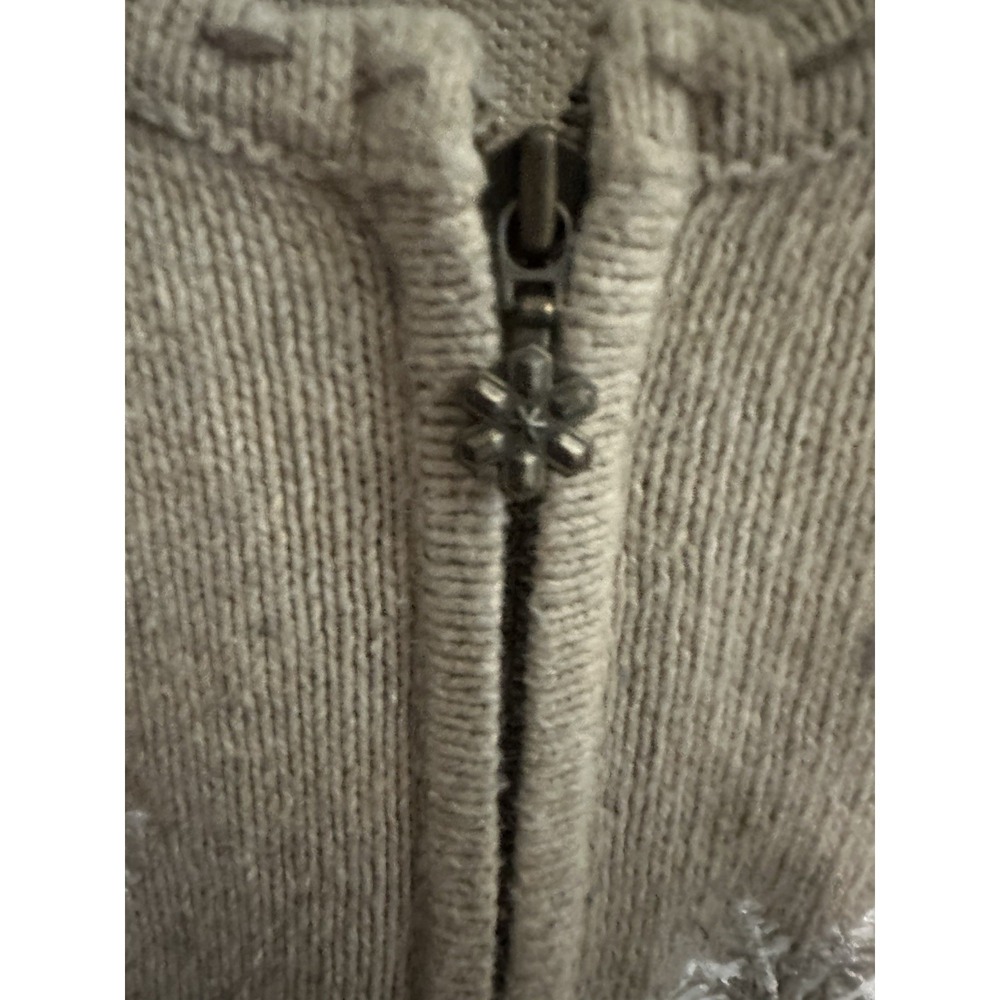 Croft & Barrow Cardigan Sweater Birds Snowflakes Winter Silk Blend Sz M - Picture 5 of 9